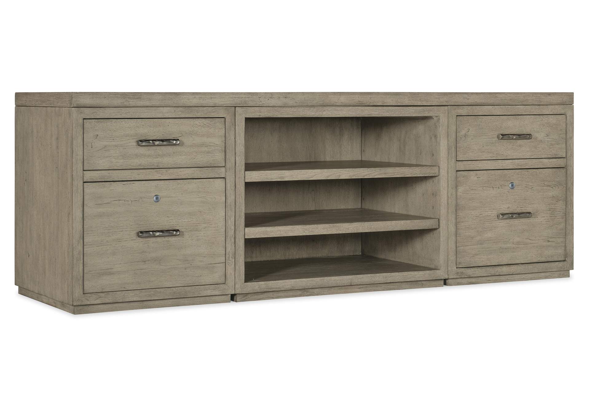 Linville Falls 84" Credenza With Two Files and Open Desk Cabinet,Hooker Furniture