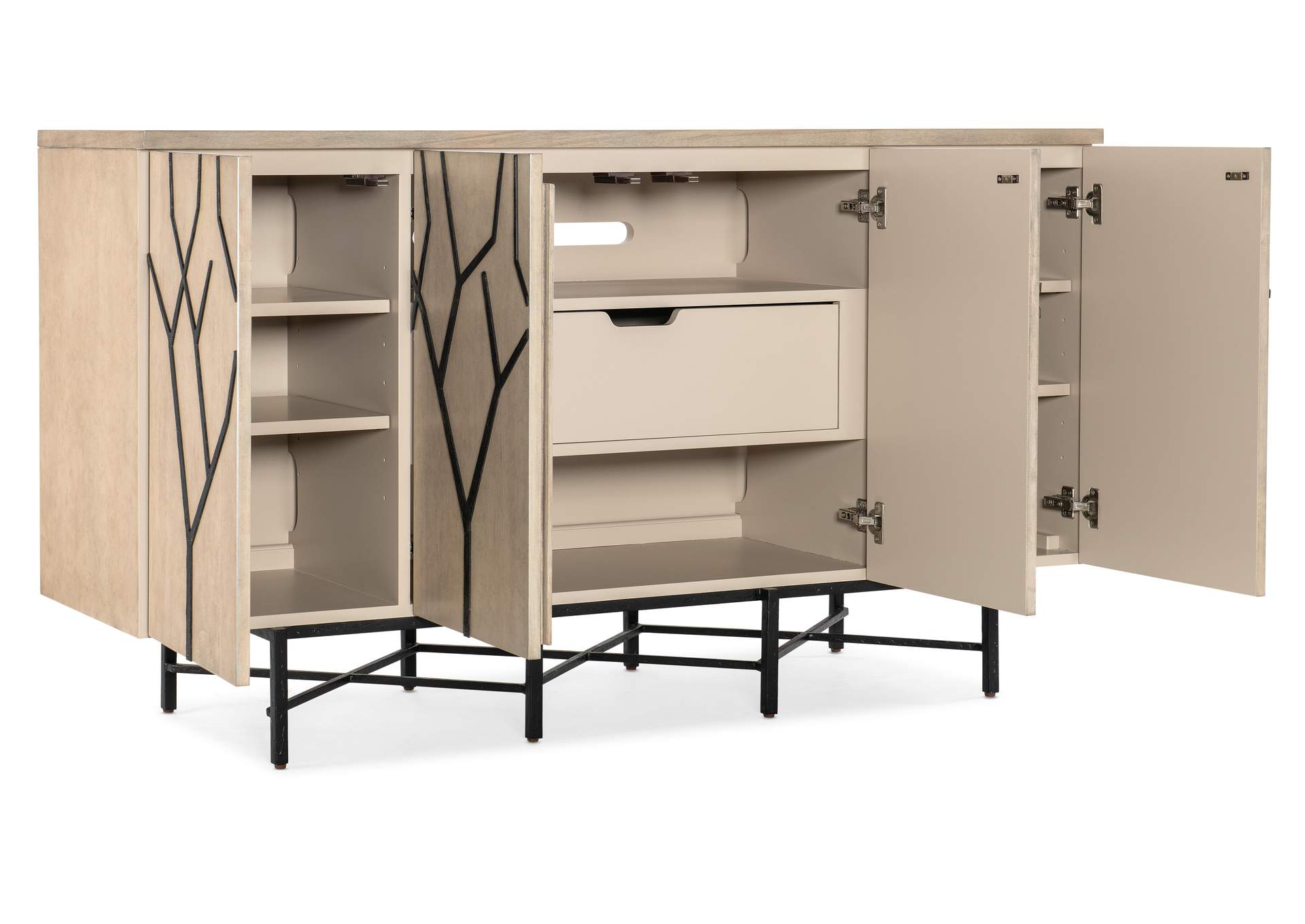 Melange Branched Four Door Entertainment Credenza,Hooker Furniture