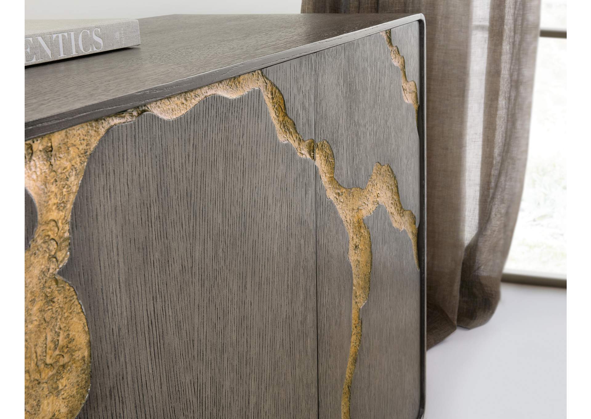 Melange Fissured Entertainment Credenza,Hooker Furniture