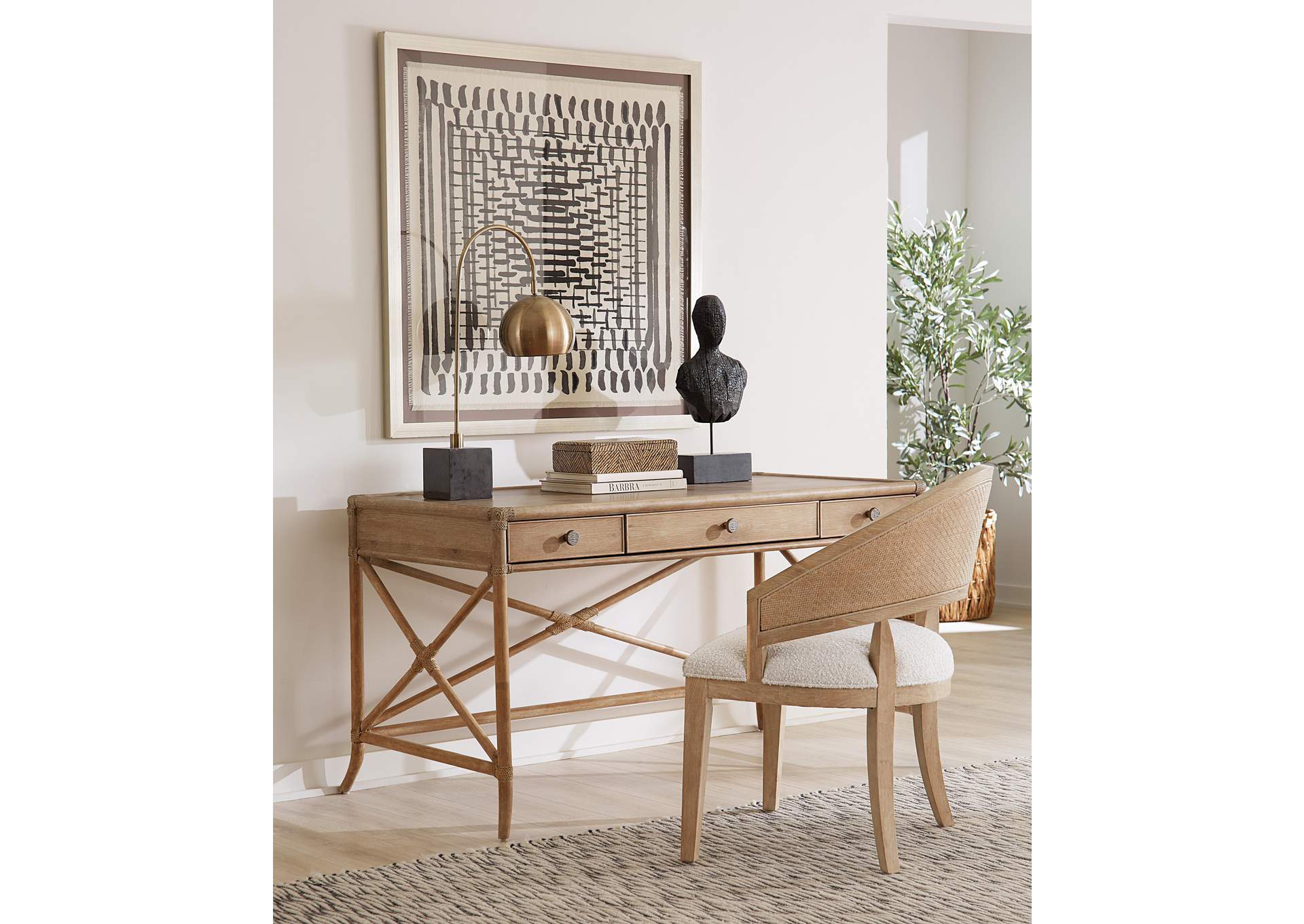 Retreat Pole Rattan Writing Desk,Hooker Furniture