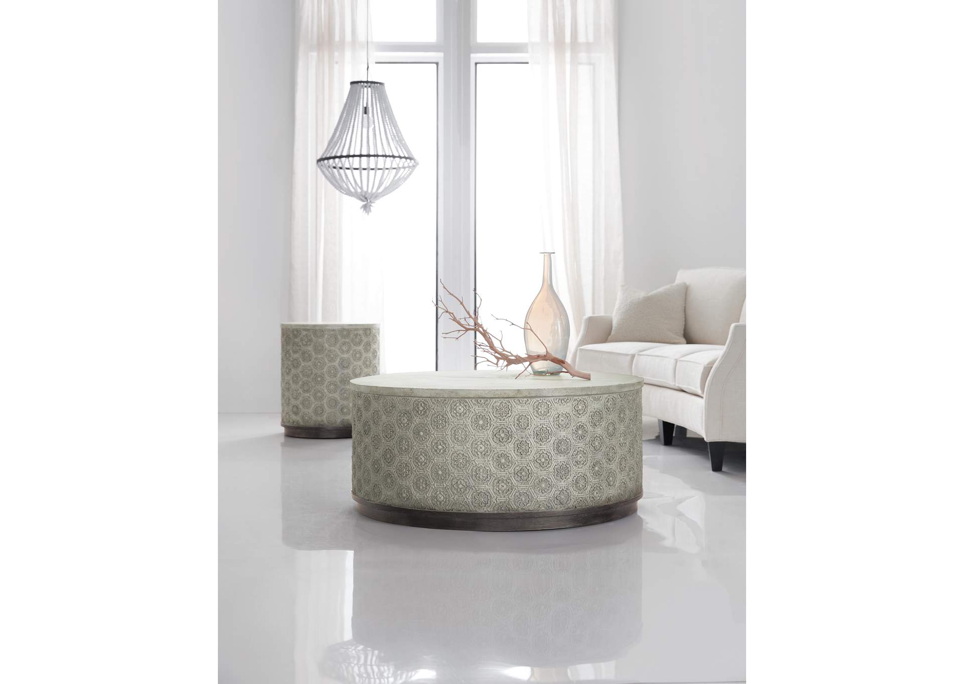 Melange Greystone Round End Table,Hooker Furniture