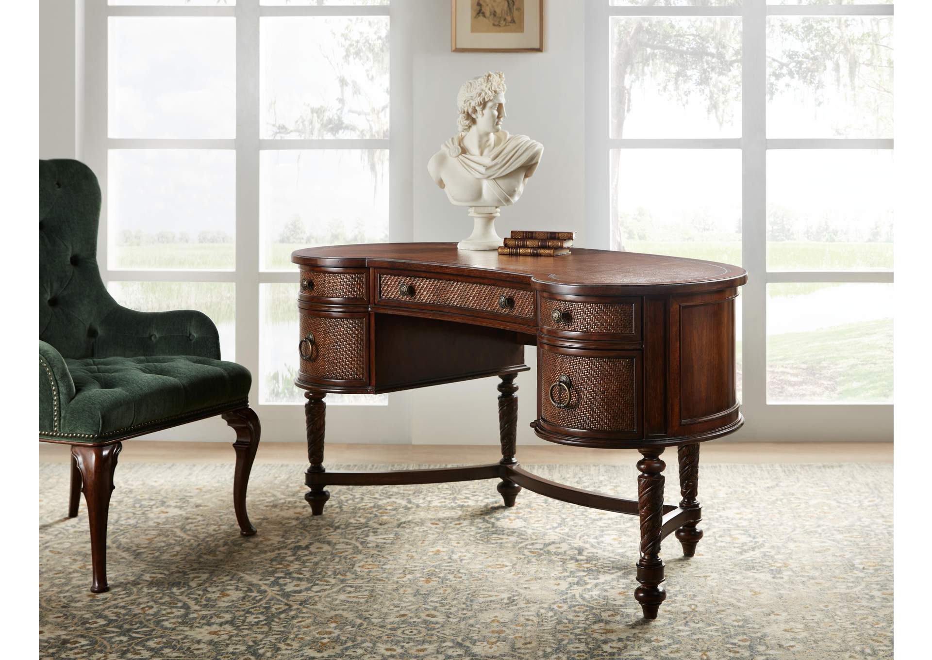 Charleston Kidney Writing Desk,Hooker Furniture