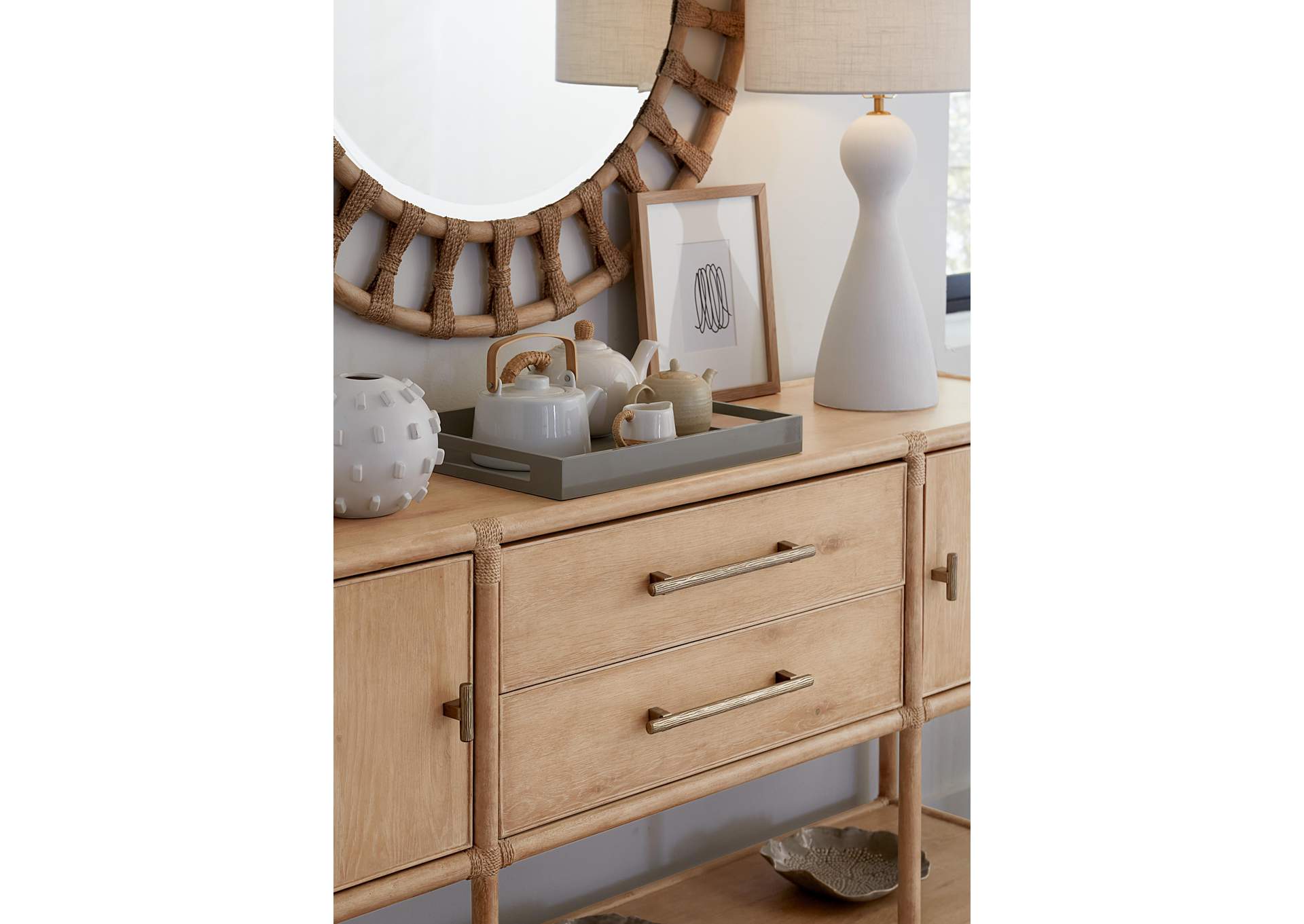 Retreat Pole Rattan Sideboard,Hooker Furniture