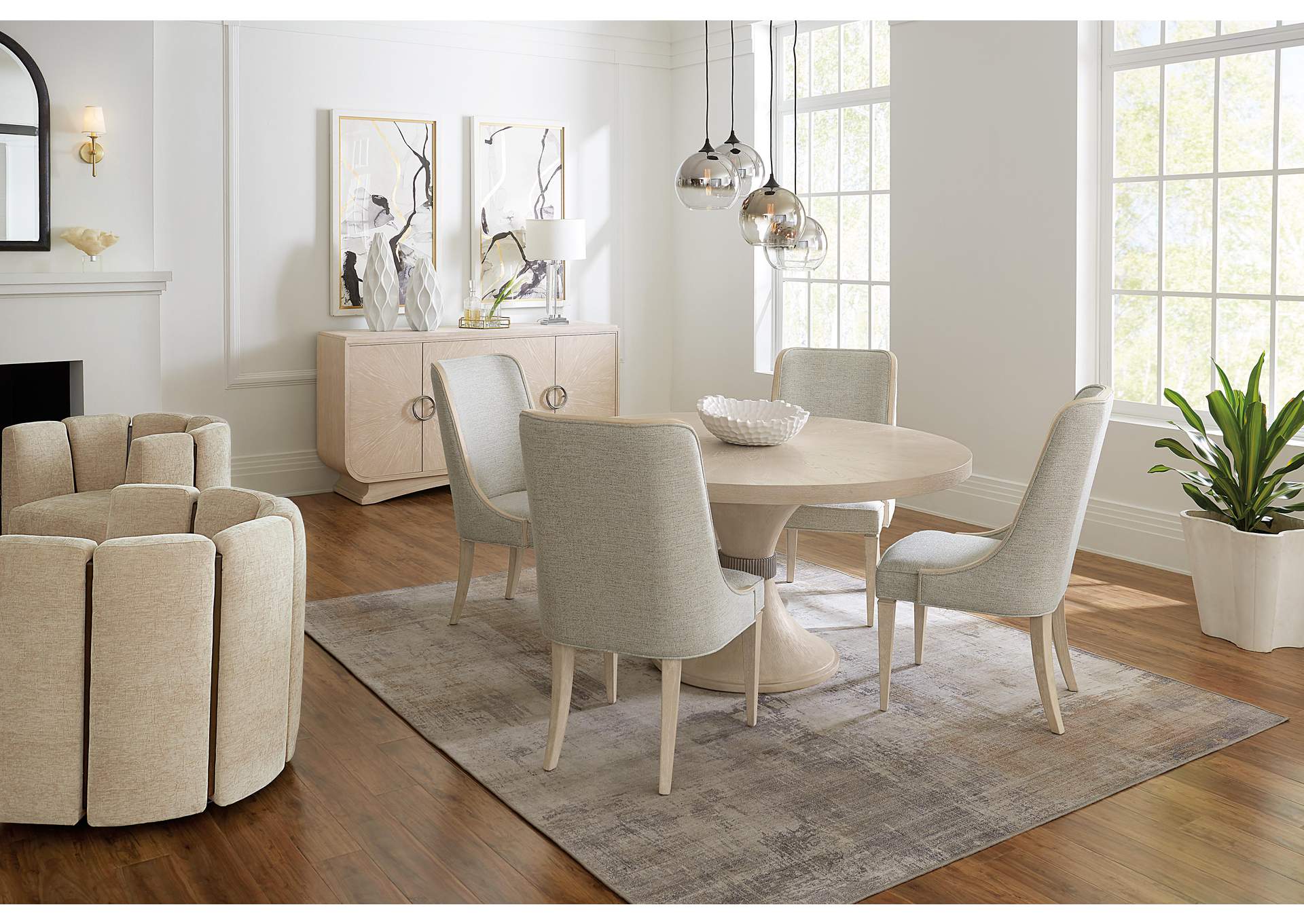 Nouveau Chic Round Pedestal Dining Table,Hooker Furniture