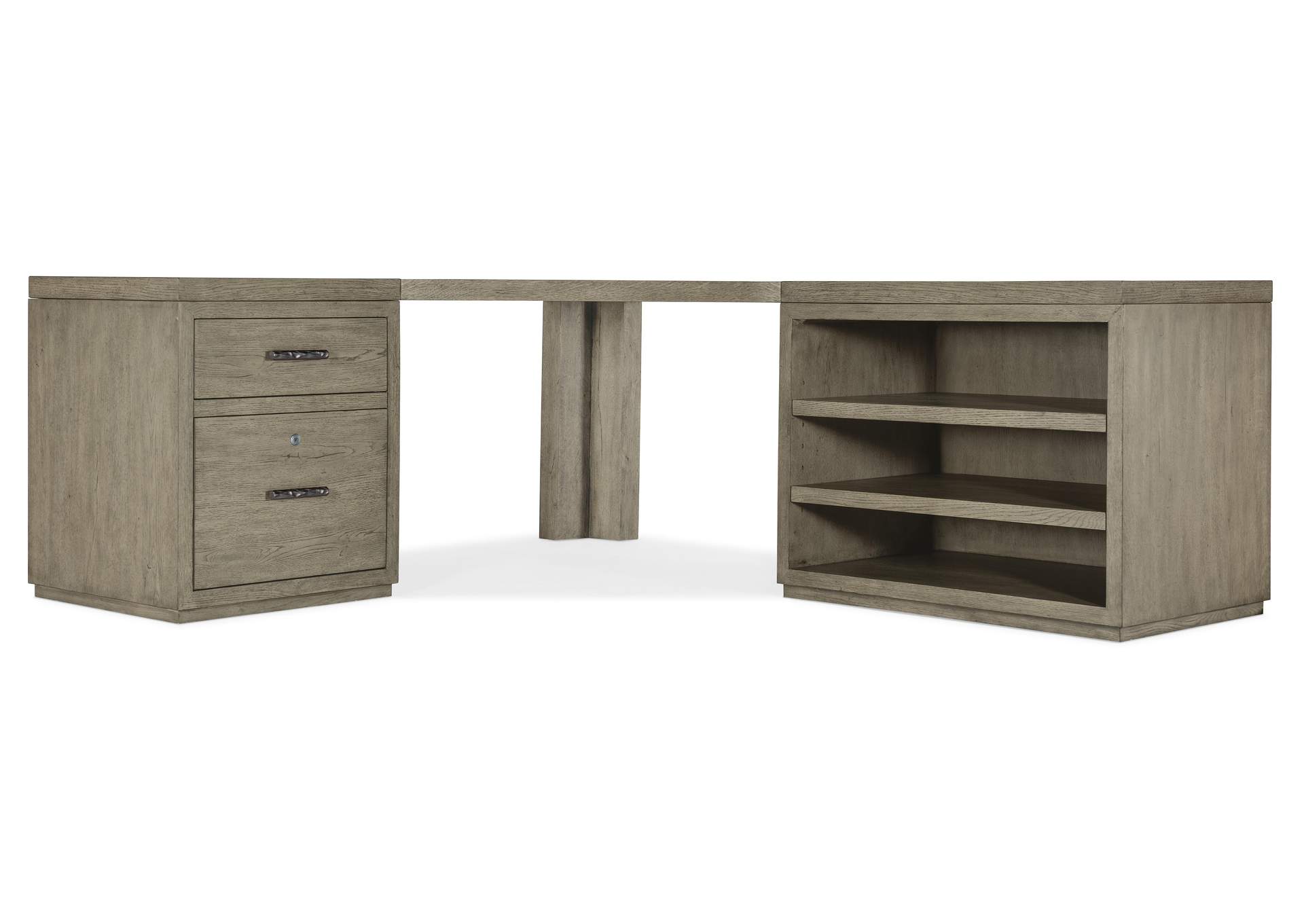 Linville Falls Corner Desk With File and Open Desk Cabinet,Hooker Furniture