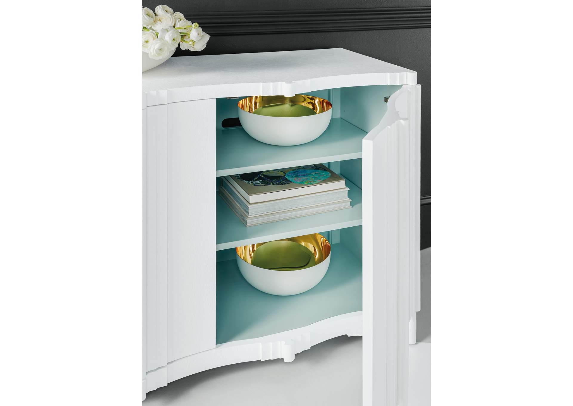 Melange Corinth Four Door Entertainment Console,Hooker Furniture