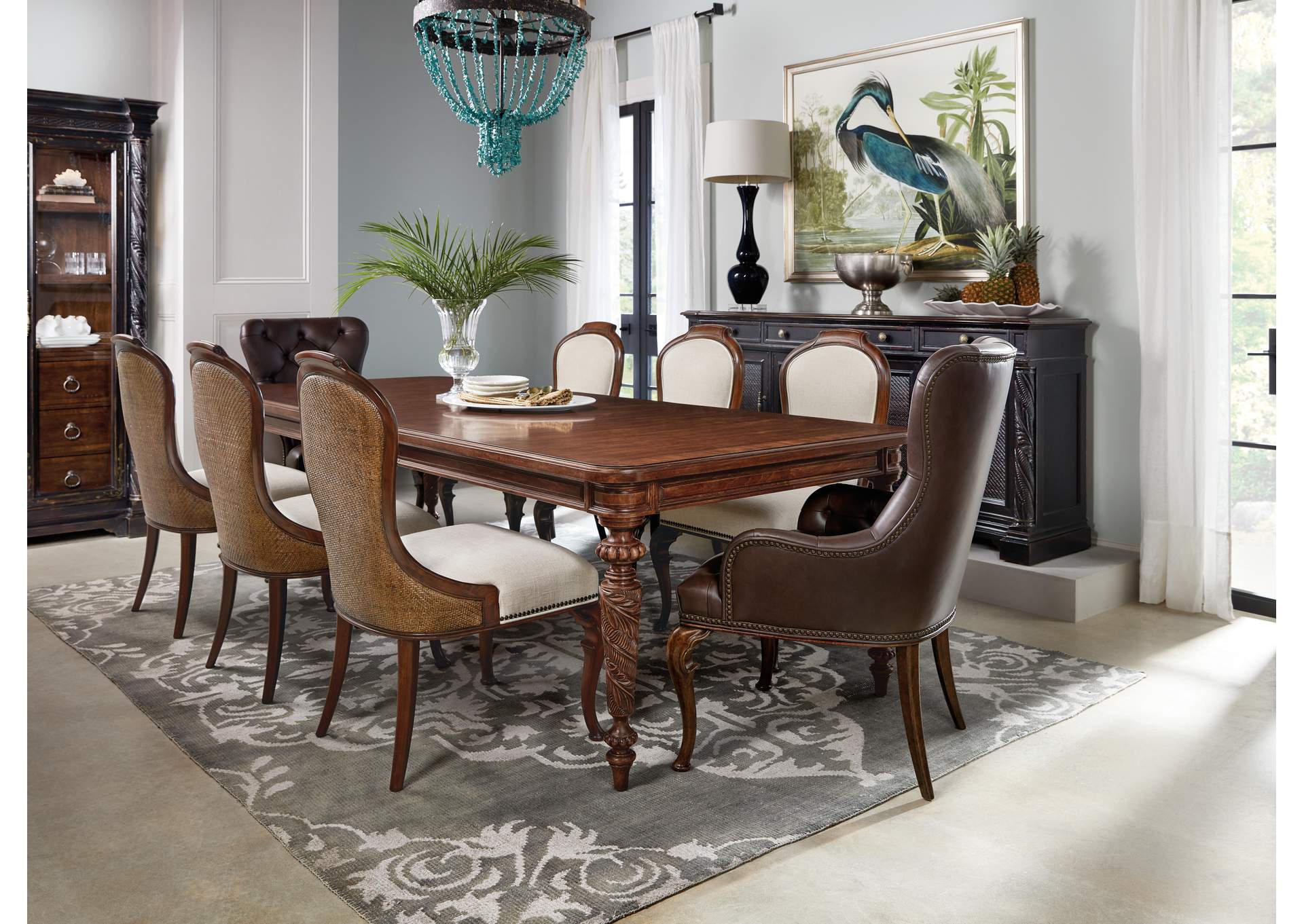 Charleston Leg Table W - 1 - 24 in Leaf,Hooker Furniture