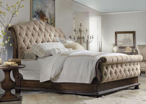 Rhapsody California King Tufted Bed w/Dresser and Mirror