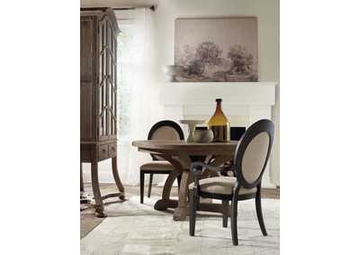 Corsica Round Dining Table w/ 1-18" Leaf w/ Arm Chair and Side Chair
