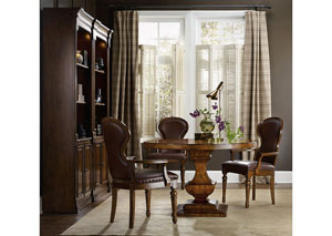Image for Tynecastle 48" Round Pedestal Dining Table w/2 Upholstered Arm Chairs