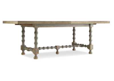 Ciao Bella 84In Trestle Table W - 2 - 18In Leaves - Natural - Gray,Hooker Furniture