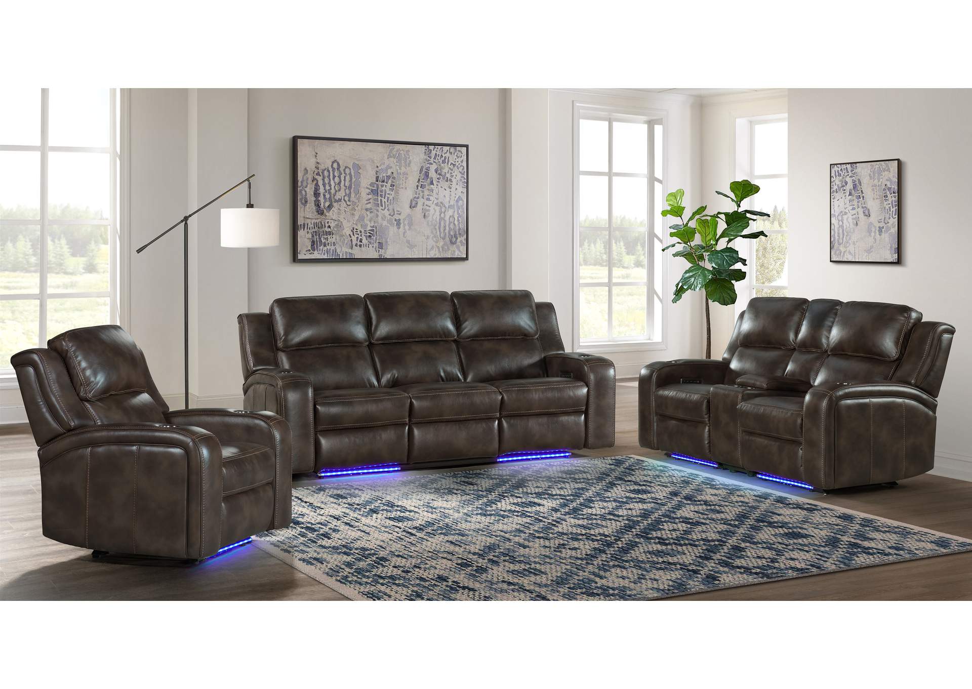 Dual-Pwr Recliner Sofa w/Drop,Intercon Furniture