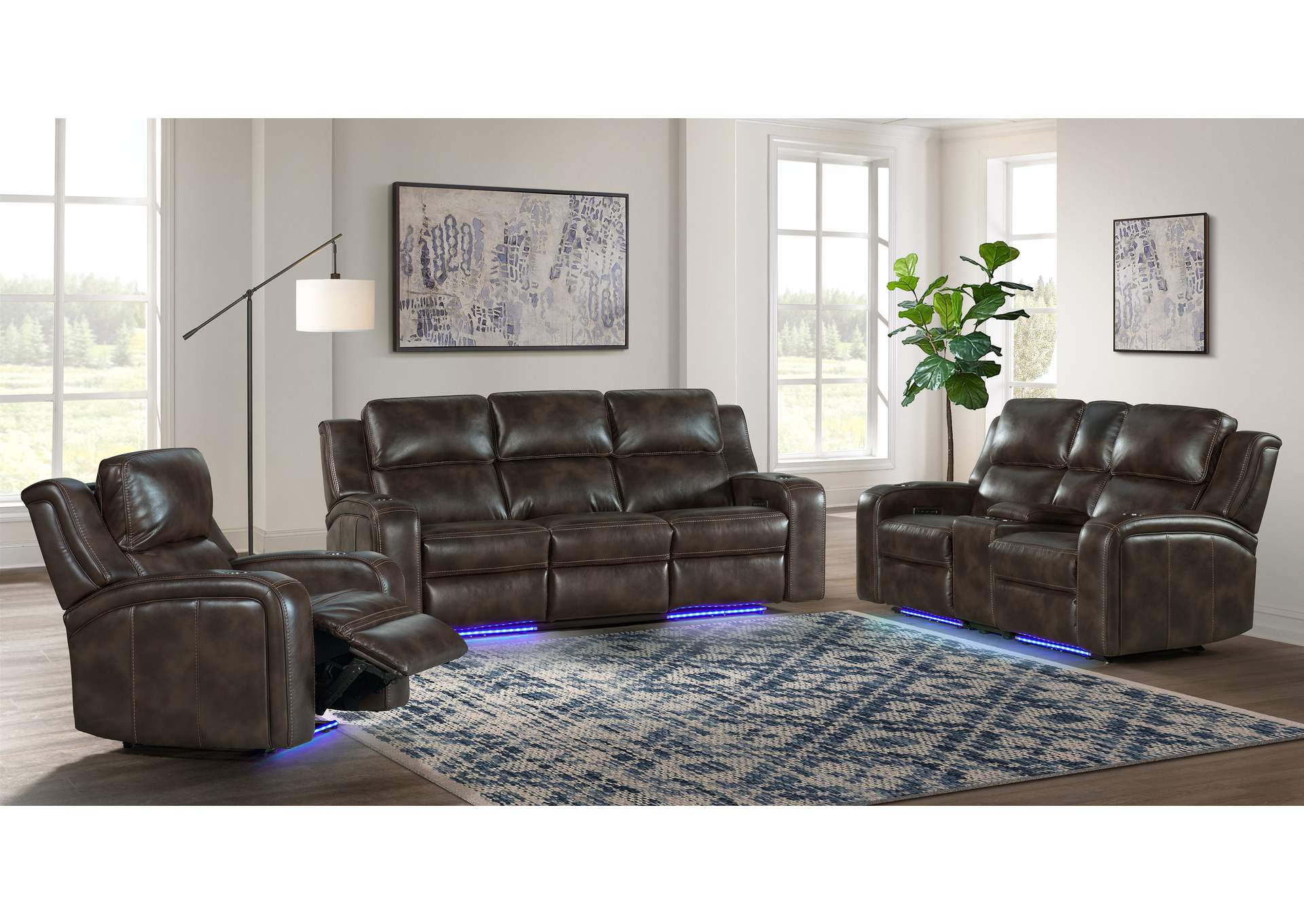 Dual-Pwr Recliner Sofa w/Drop,Intercon Furniture