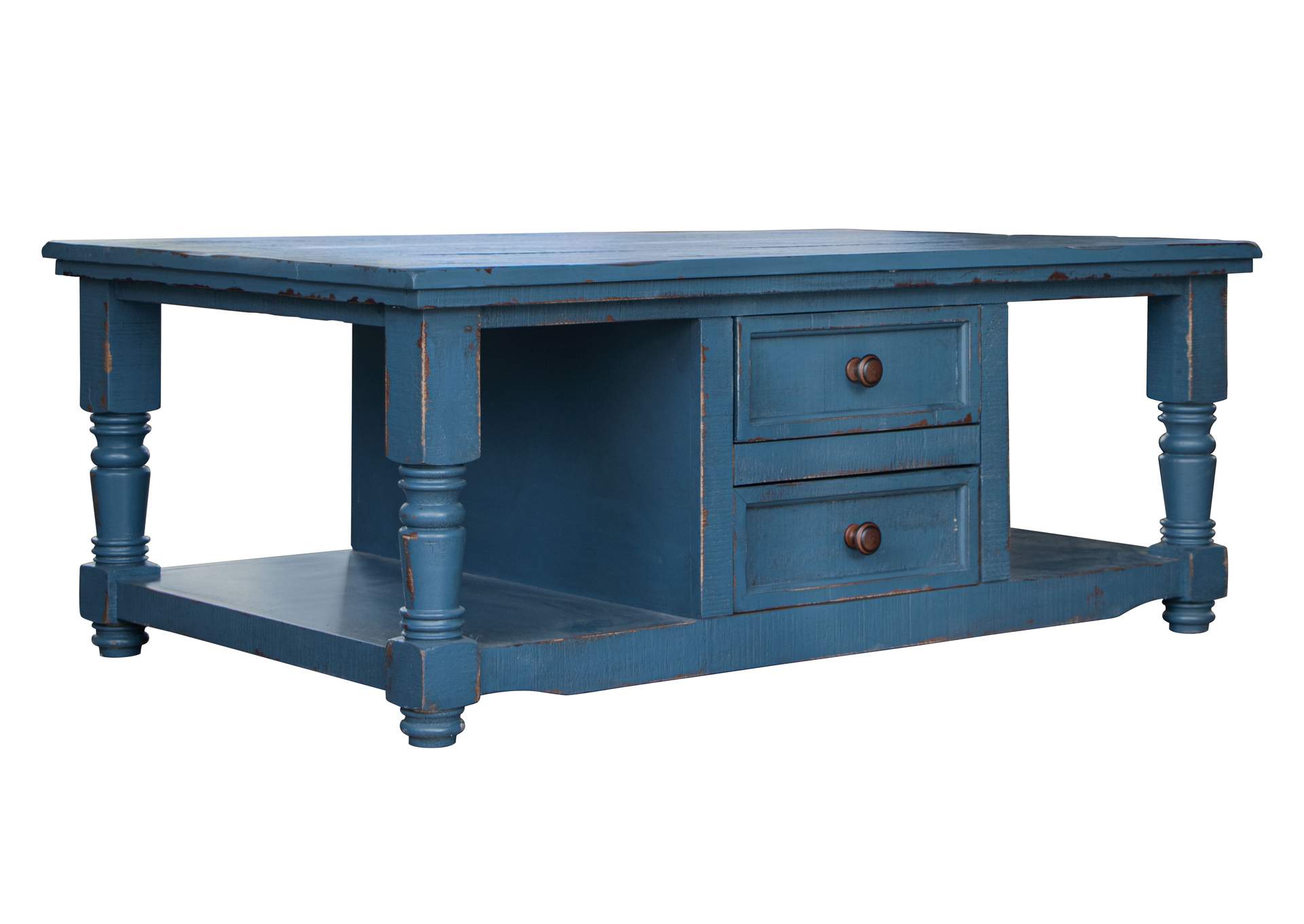 Aruba 4  Drawer,  Cocktail Table, Dark Blue finish,International Furniture Direct