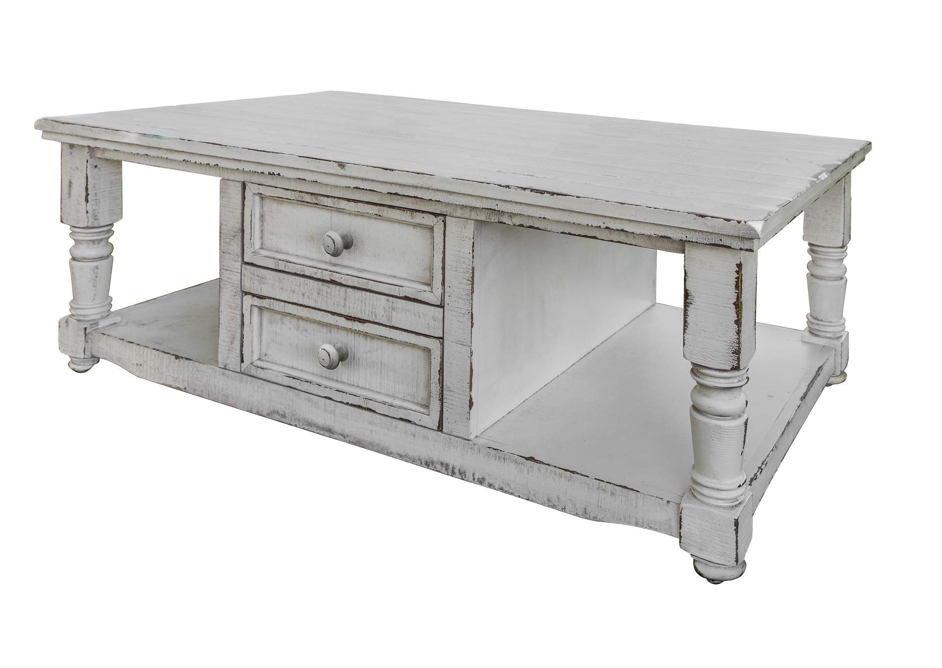 Aruba 4 Drawer, Cocktail Table, w/ White finish,International Furniture Direct