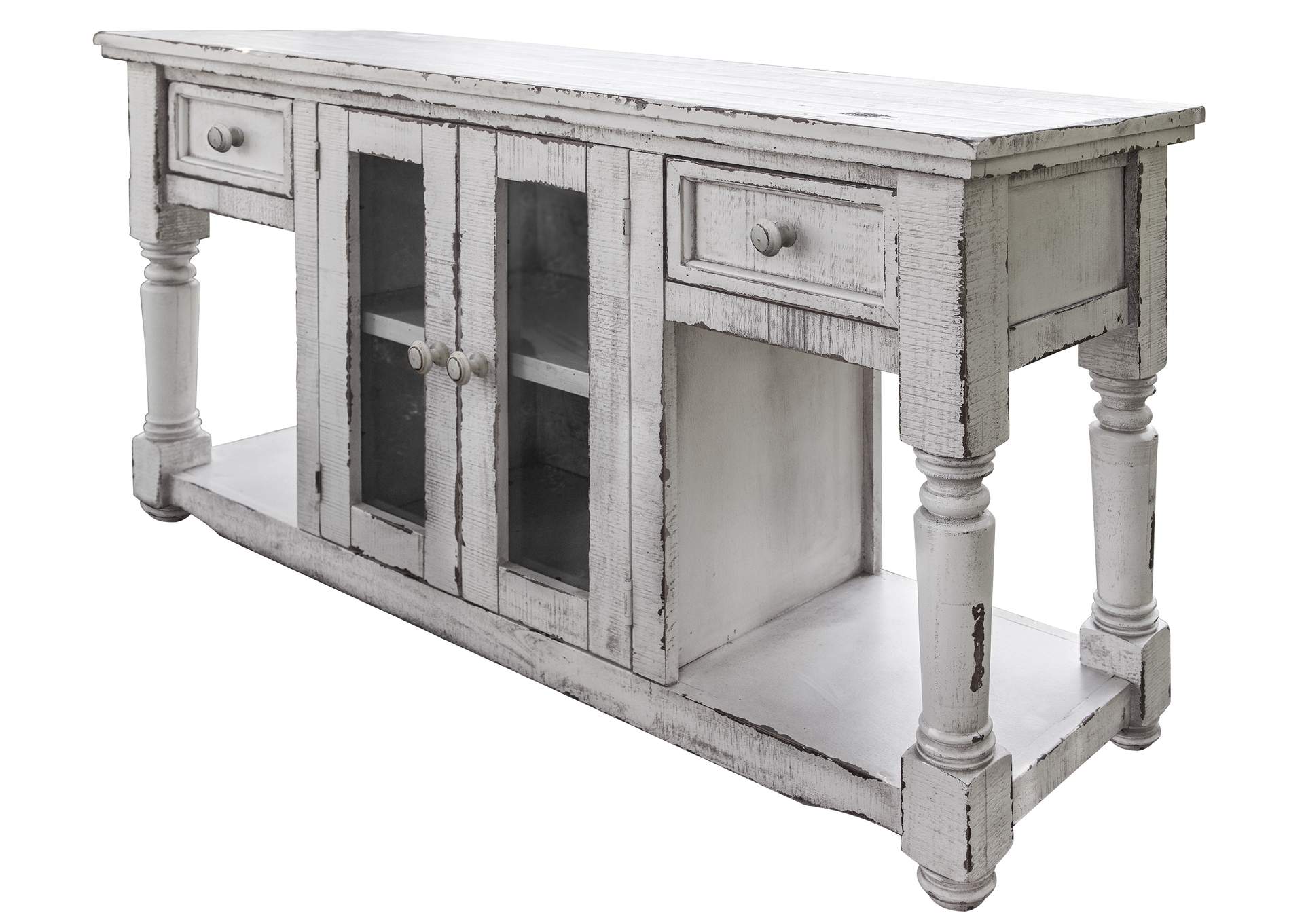 Aruba 2 Drawer & 2 Doors, Sofa Table w/ White finish,International Furniture Direct