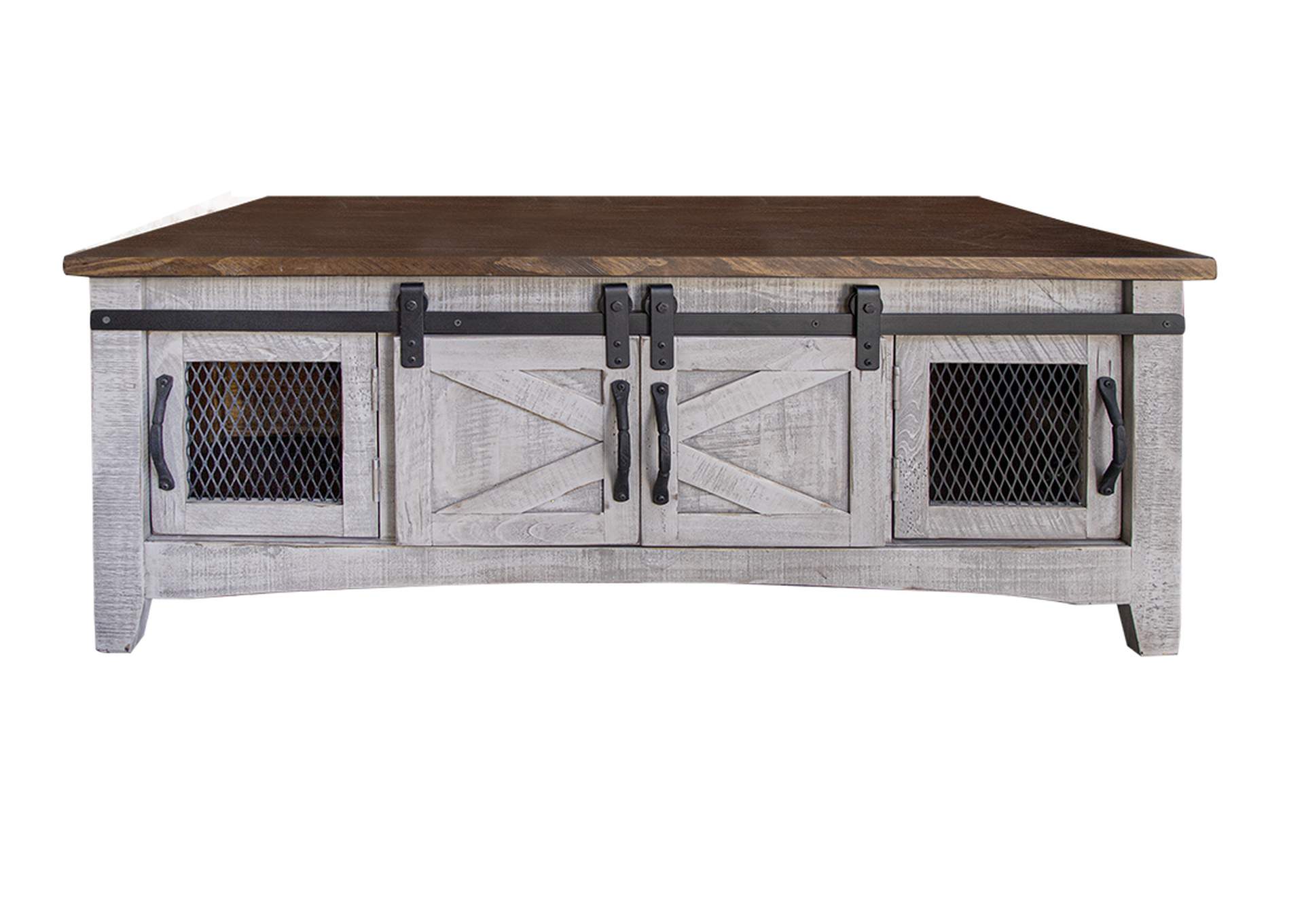 Pueblo Gray Cocktail Table 8 Doors,International Furniture Direct