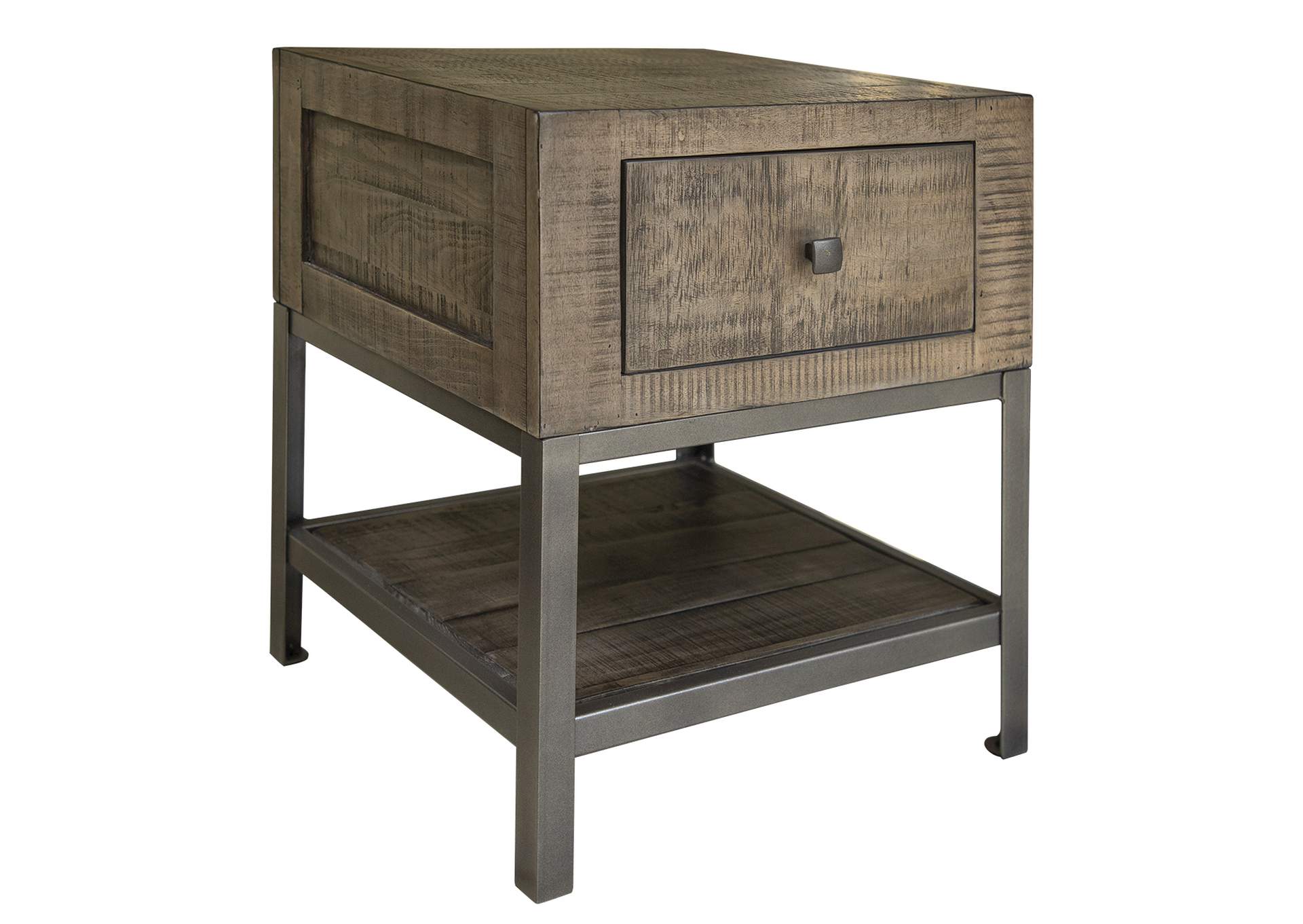 Urban Gray 1 Drawer End Table,International Furniture Direct