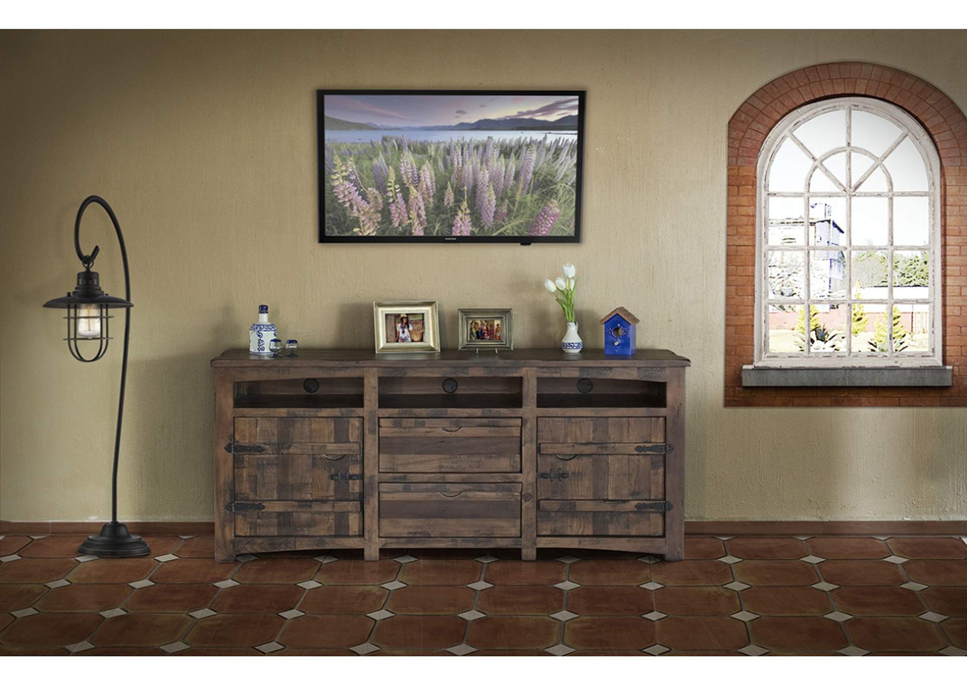 Mezcal 80" TV Stand w/2 Doors, 2 Drawer & 3 shelves,International Furniture Direct