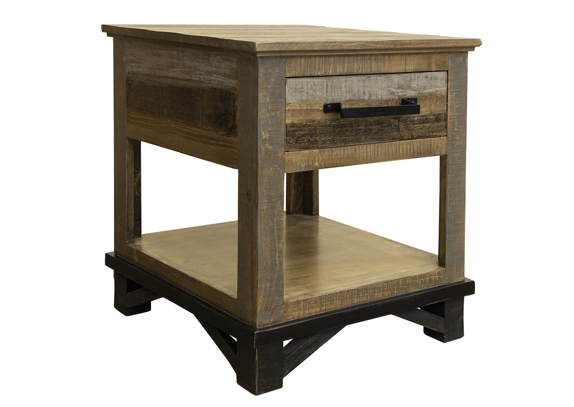 Loft Brown End Table 1 Drawer,International Furniture Direct