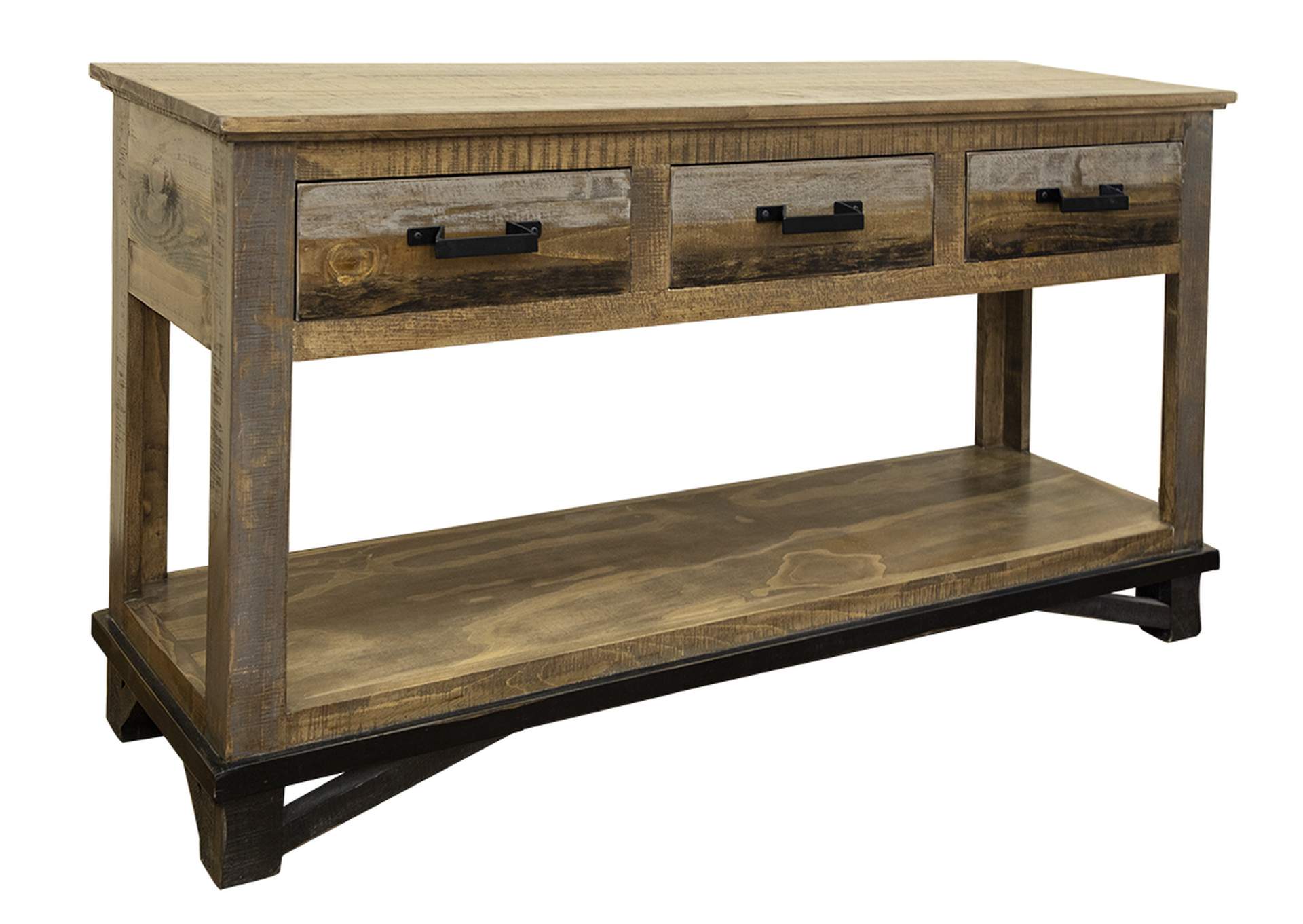 Loft Brown Sofa Table 3 Drawers,International Furniture Direct