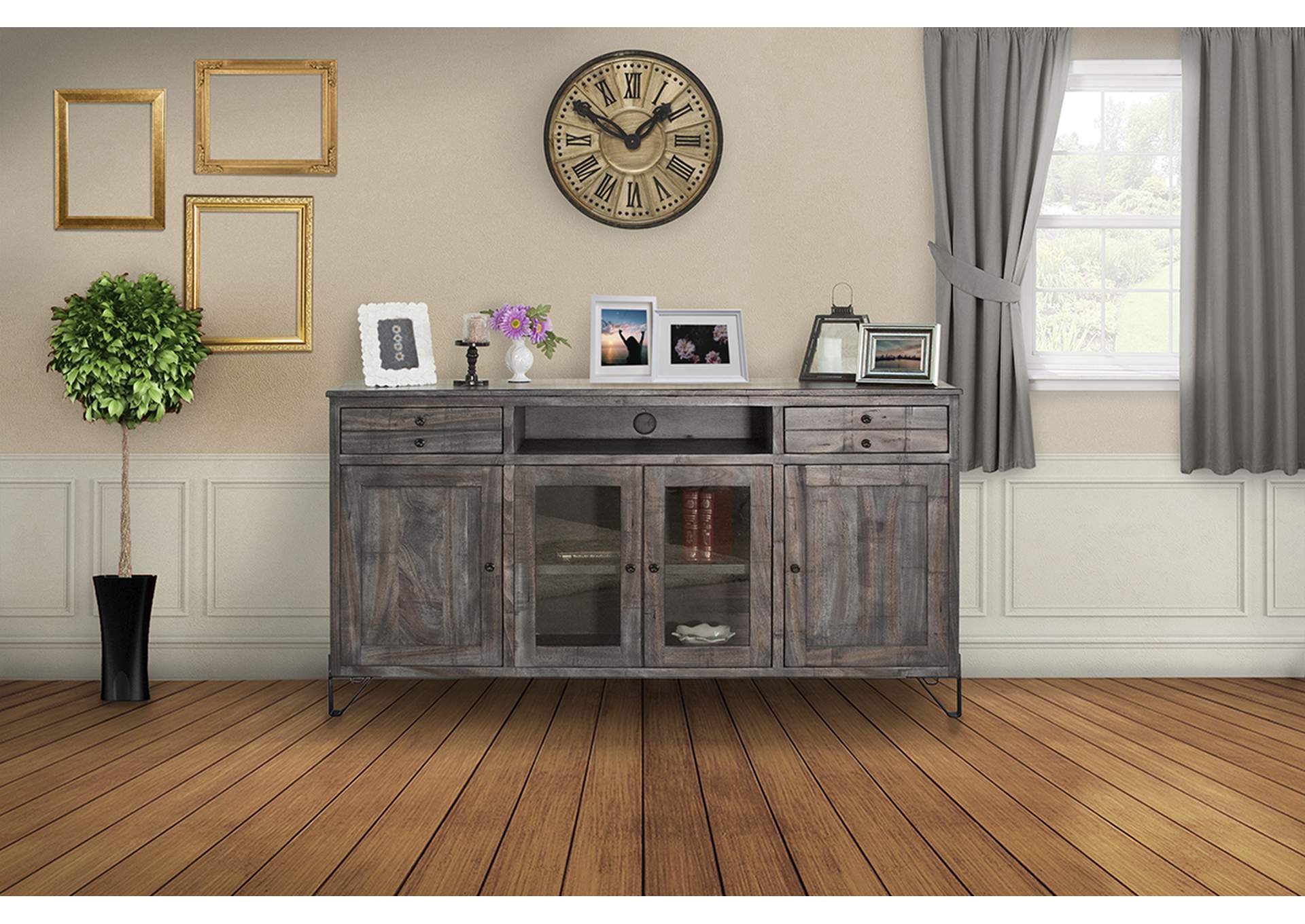 Moro 70" TV Stand w/2 Drawer, 2 Door & 2 Glass Door,International Furniture Direct