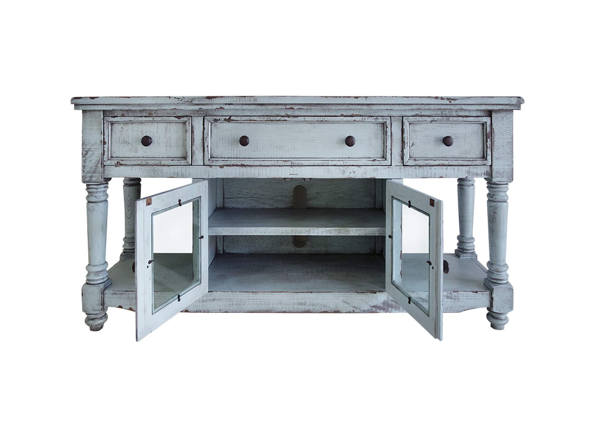 Aruba 70" TV Stand, w/3 Drawers & 2 Doors, in Sky Blue Finish,International Furniture Direct