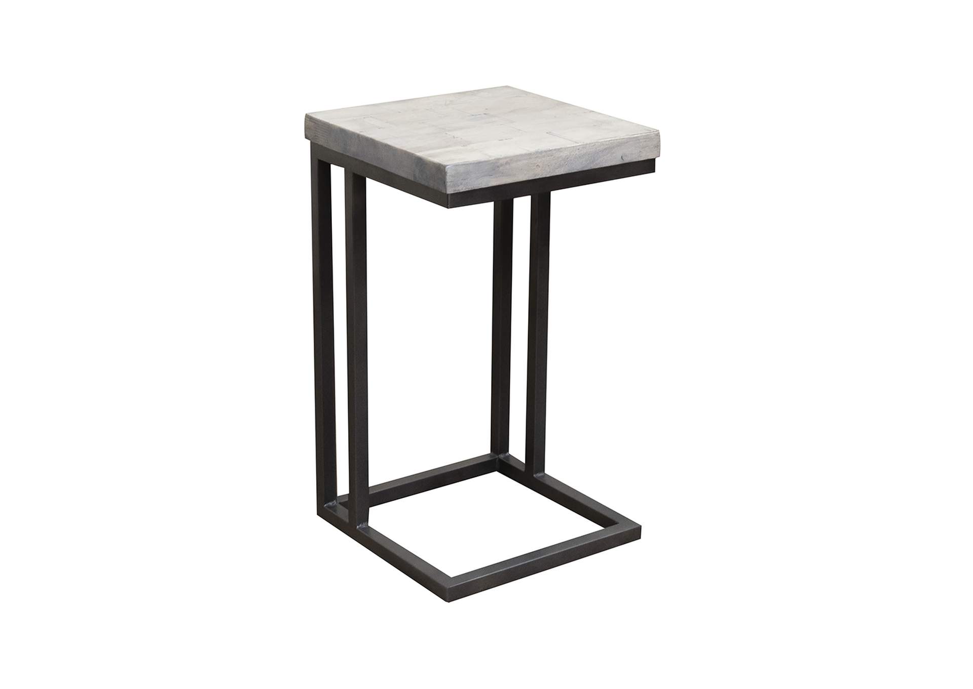 Vista Iron base & Wooden Top, C-Shaped Table,International Furniture Direct