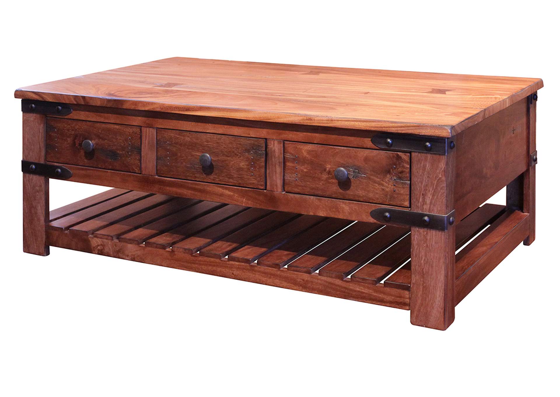 Parota Cocktail Table w/6 Drawers,International Furniture Direct