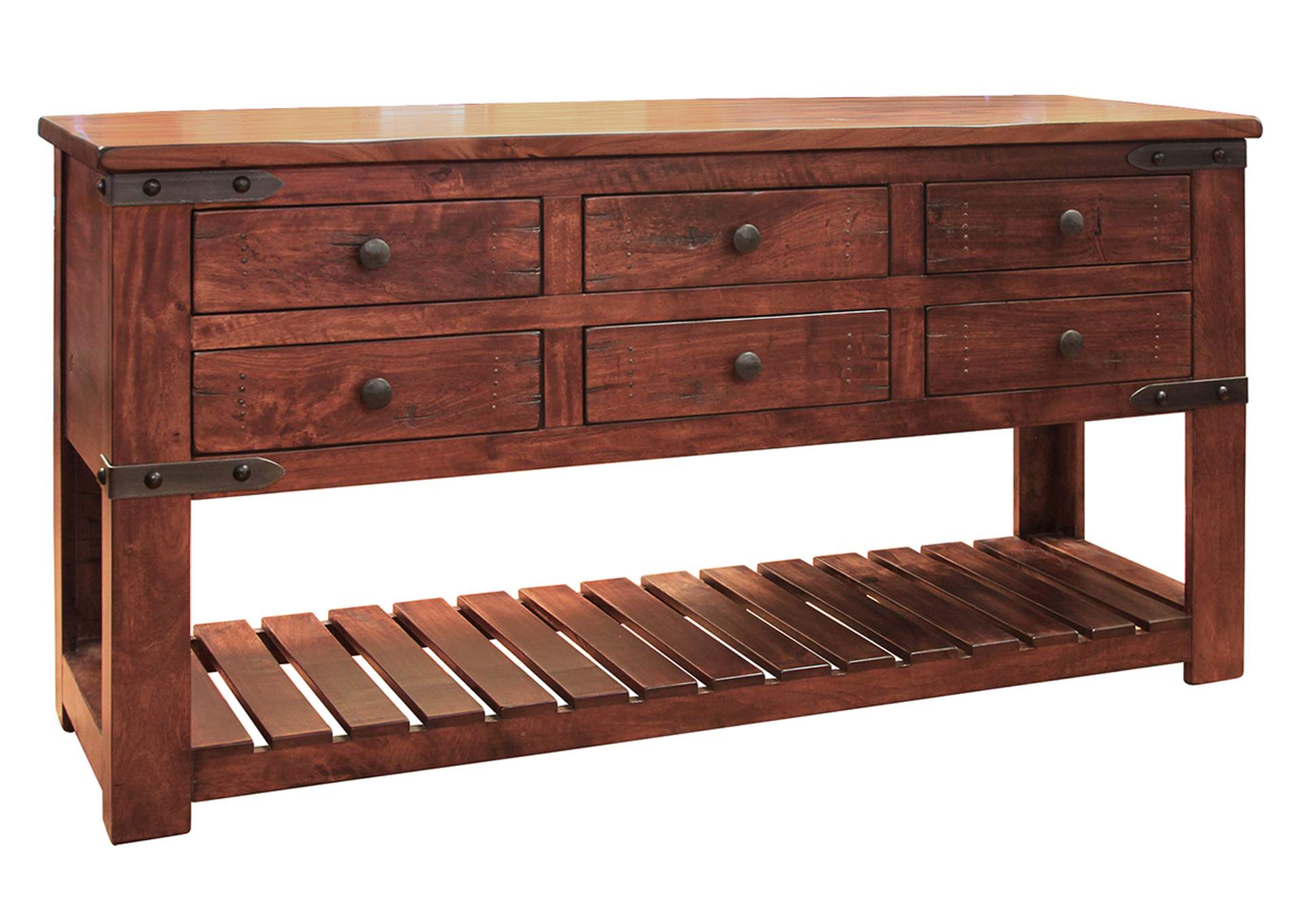 Parota Sofa Table w/6 Drawers,International Furniture Direct