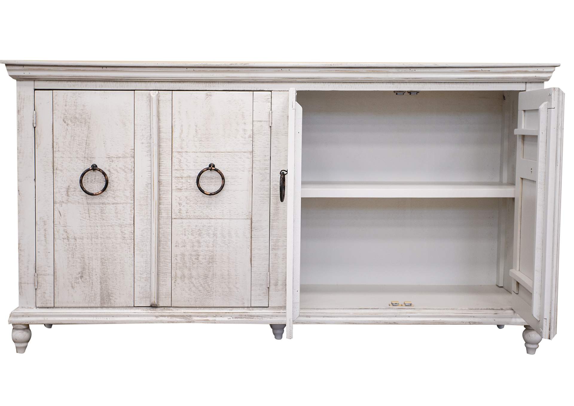 Capri Console w/ 4 Doors, Ivory finish,International Furniture Direct