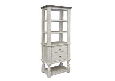 Image for Stone Ivory Antiqued & Weathered Gray Bookcase