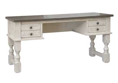 Stone Ivory Antiqued & Weathered Gray Desk