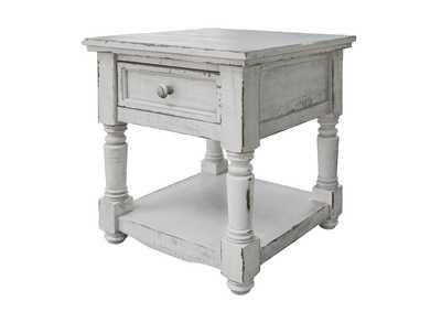 Image for Aruba 1 Drawer, End Table w/ White finish