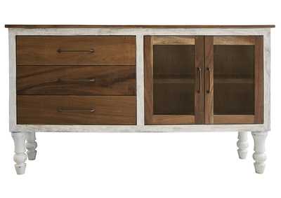 Rock Valley 3 Drawer & 2 Doors (Brown) Console w/ Turned Legs