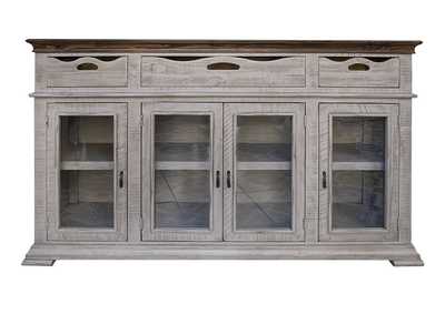 Image for Gray Console 3 Drawers 4 Doors