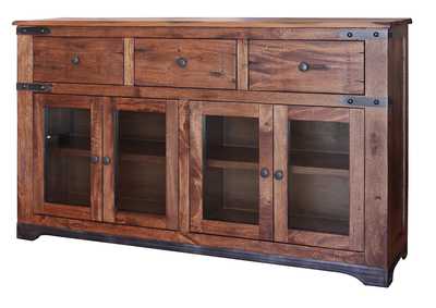 Image for Parota 70" Console 3 Drawer, 4 Glass Doors