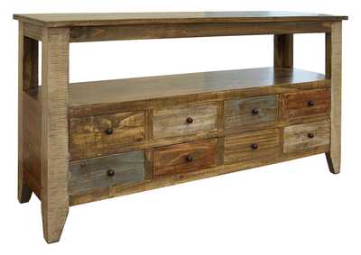 Image for Antique Multicolor Sofa Table w/8 Drawers