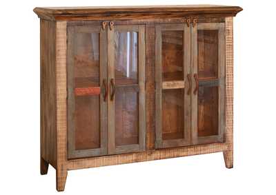 Image for Antique Multicolor 50" Console w/4 Glass Doors, Multi-Color Finish