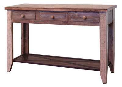 Image for Antique Multicolor Sofa Table w/3 Drawers