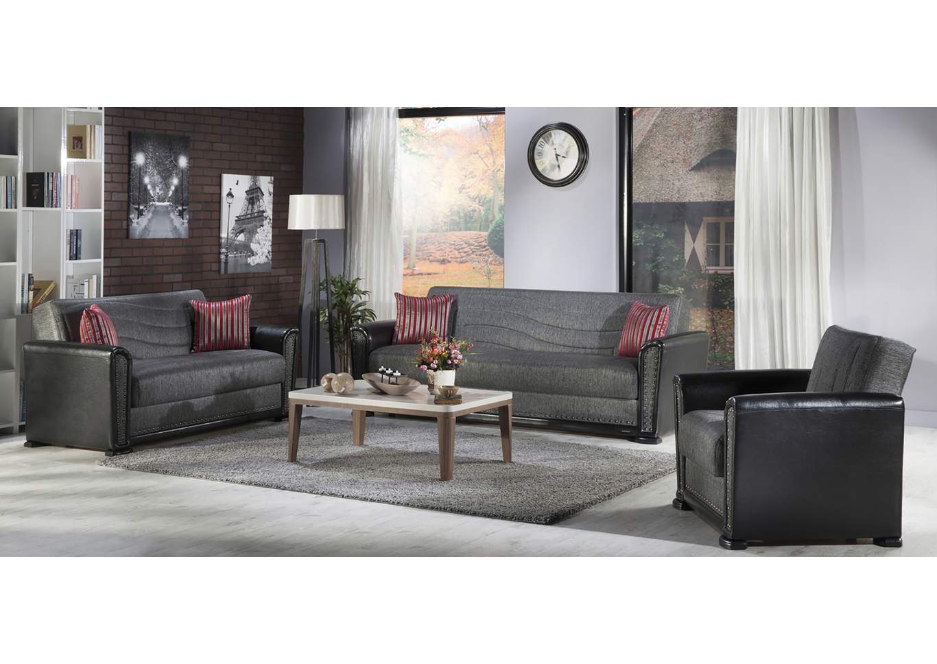 Alfa Redeyef Fume Love Seat W/ Storage,Hudson Furniture & Bedding