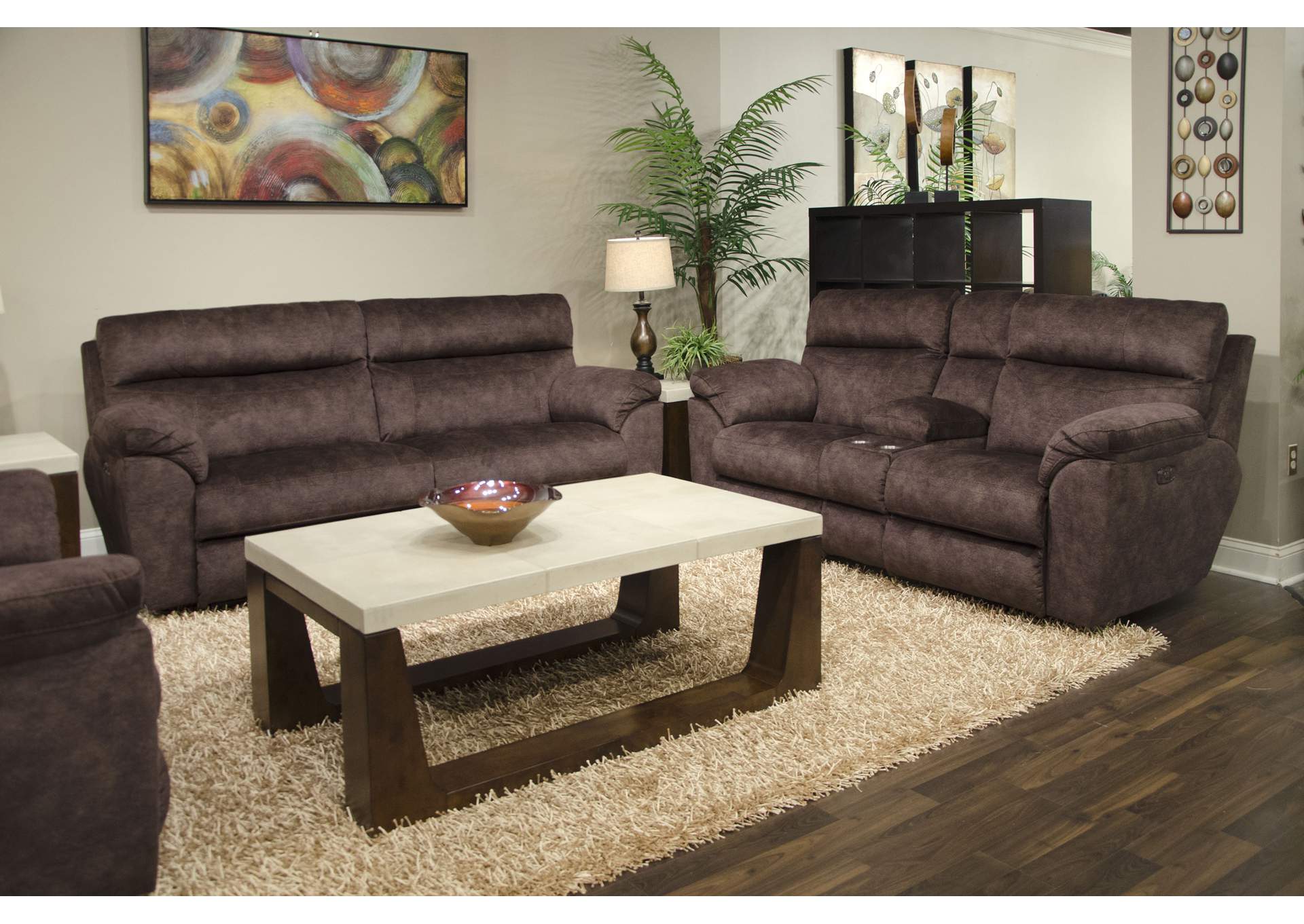 Sedona Power Headrest Lay Flat Recliner Console Loveseat with Storage & Cup Holders,Jackson Catnapper