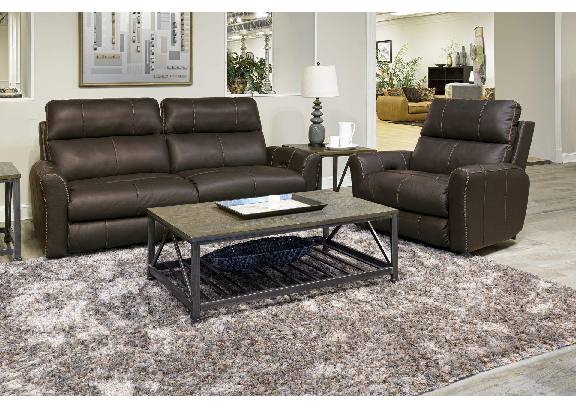 Fredda Power Headrest Power Lay Flat Recliner Console Loveseat with Zero Gravity,Jackson Catnapper