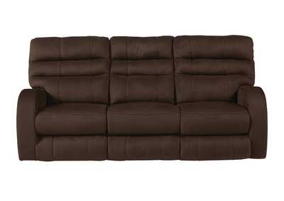 Image for Walnut Lay Flat Power Reclining Sofa w/Power Headrest