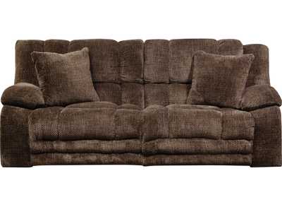 Image for Palace Gates Chocolate Lay Flat Reclining Sofa w/Extended Ottomon