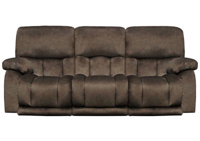 Image for Dark Chocolate Lay Flat Power Reclining Sofa w/Power Headrest,Drop Down Table,Extended Ottoman