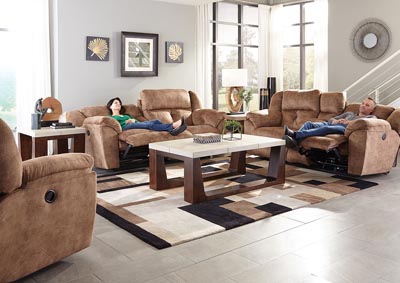 Image for Carrington Silt Lay Flat Reclining Sofa and Loveseat w/Console,Storage,Cupholder