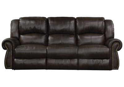 Image for Messina Chocolate Lay Flat Reclining Sofa w/Power Headrest