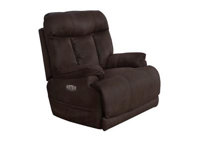 Image for Amos Dark Chocolate Dark Chocolate Power Headrest Power Lay Flat Recliner w/ Extended Ottoman