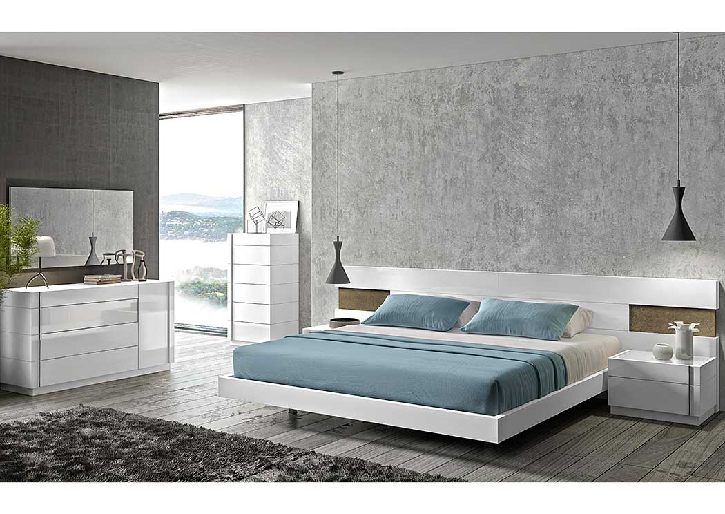 Amora Queen Bed, Dresser & Mirror,J&M Furniture